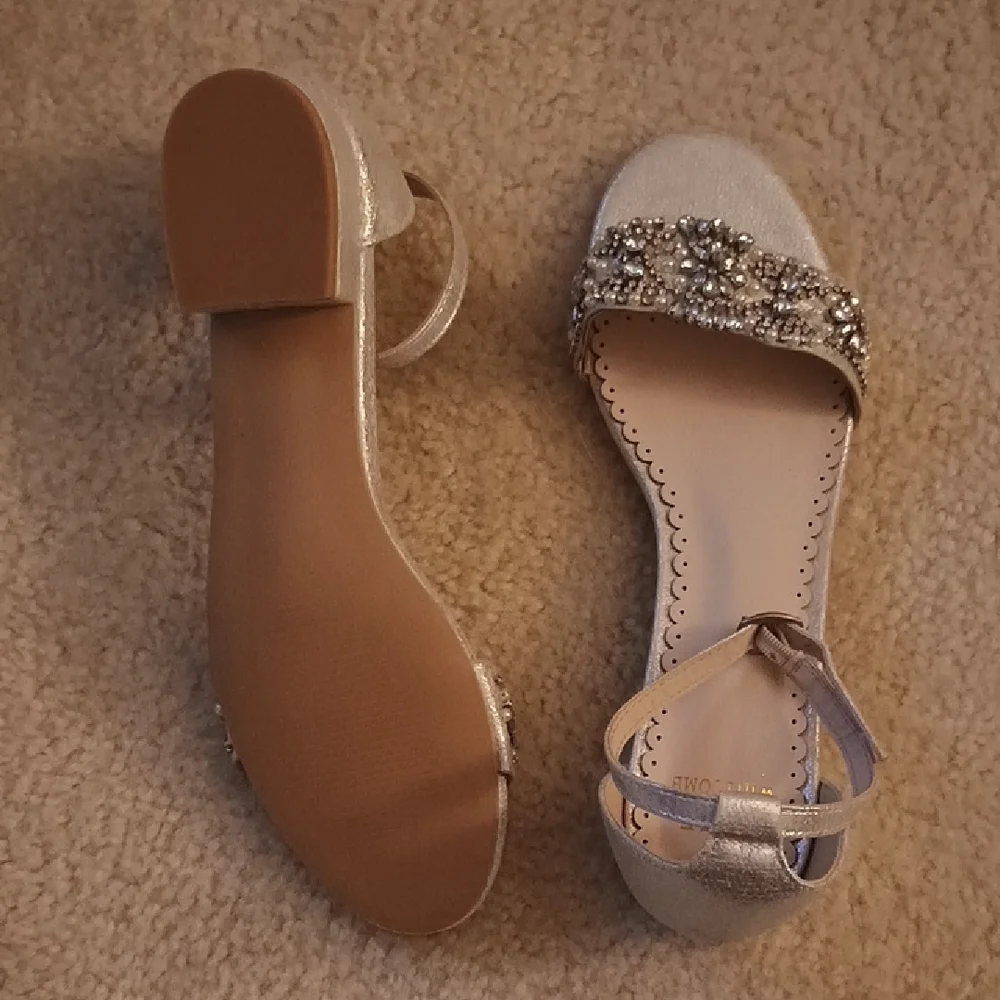 Aerin Silver Sandals with Gem Accents - Picture 6 of 7